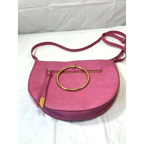 Foley & Corinna Rose Pink Faux Leather Limelight City Crescent Handbag - Picture 8 of 14